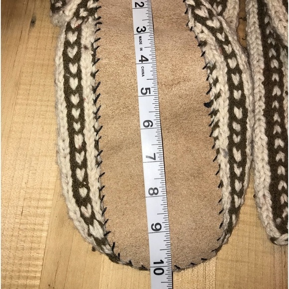 Wool Handmade Knit Tall Moccasin  Indoor Slipper Shoe Leg Warmer - Picture 7 of 9